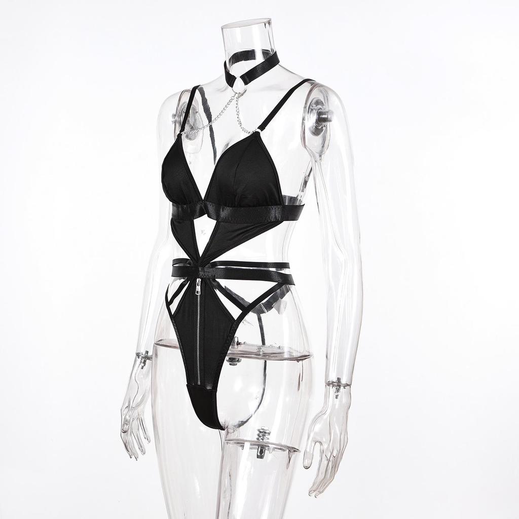 European and American Women's Underwire Shaping Bodysuit with Mesh Straps and Leg Rings - Anti-Sagging