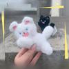 Angry Jinnew Creative Toothed Cat With Magnetic Attraction Keychain Bag Earphone