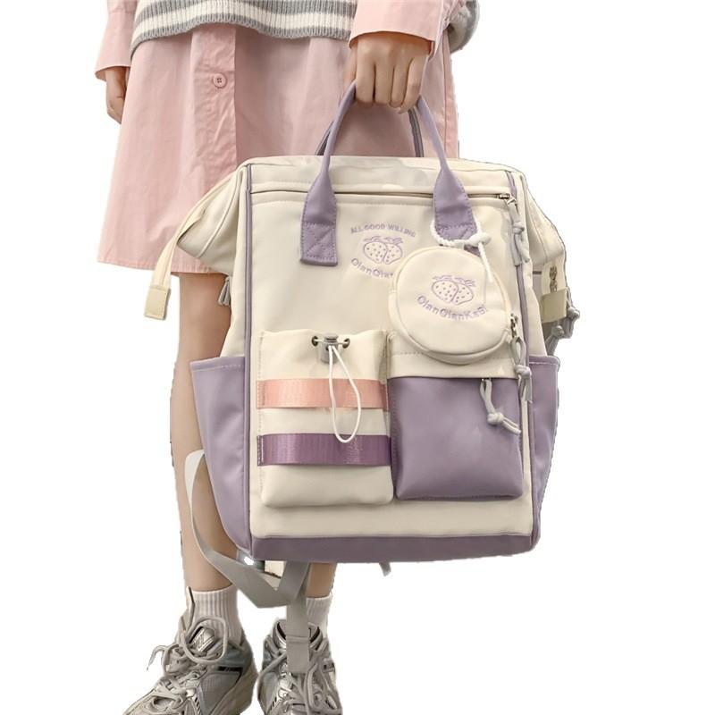 Schoolbag Midpoint, New Lotte School Bag Female College Student Maternal and Infant Mommy Bag Japanese Ins Cute Backpack Computer Bag