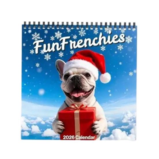 Französische Bulldogge Kalender 2026 Januar 2026 - Dezember 2026 12 Monatskalender Lustiger Frenchie Wandplaner für Zuhause Büro