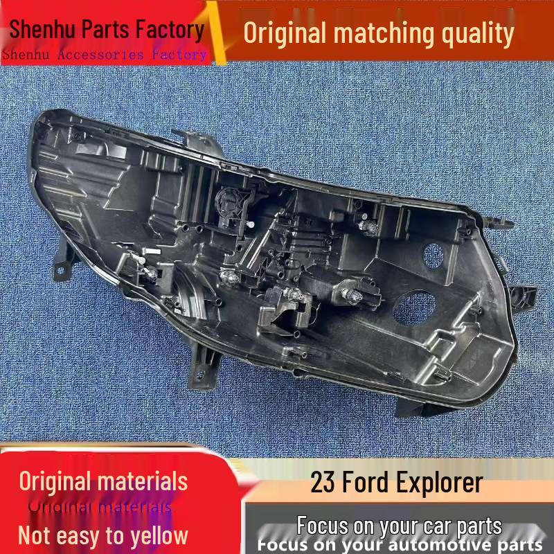 2023 Ford Explorer Front and Rear Headlight Housing Black Plastic Shell Driver Front (High Config) - Ford Explorer 2023