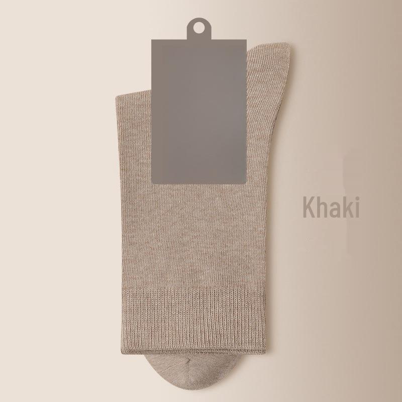 Men's Black Mid-Tube Fashion Socks - Autumn, Sweat-Absorbent, Deodorant, for All Seasons and Business Wear.