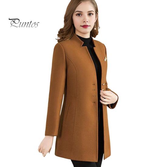 

Женское зимнее пальто в деловом стиле с воротником-стойкой, однобортное, средней длины, облегающее, для поездок на работу, однотонная плотная верхняя одежда XXL