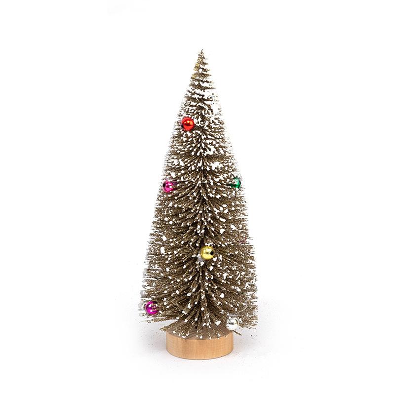 Decorazione da tavolo Piccolo albero di pino Neve Gelo Colorato Ago di pino in polvere Mini albero di Natale