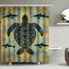 Ocean Life-Themed Bath Curtain With 3D Printed Printing Modern Decor For Bathroom Shower