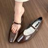 Fashion Bailamos Brand Women Silver Flats Fashion Square Toe Shallow Ladies Slip On Ballet Shoes Soft Casual Flat Mary Jane Shoes Mujer