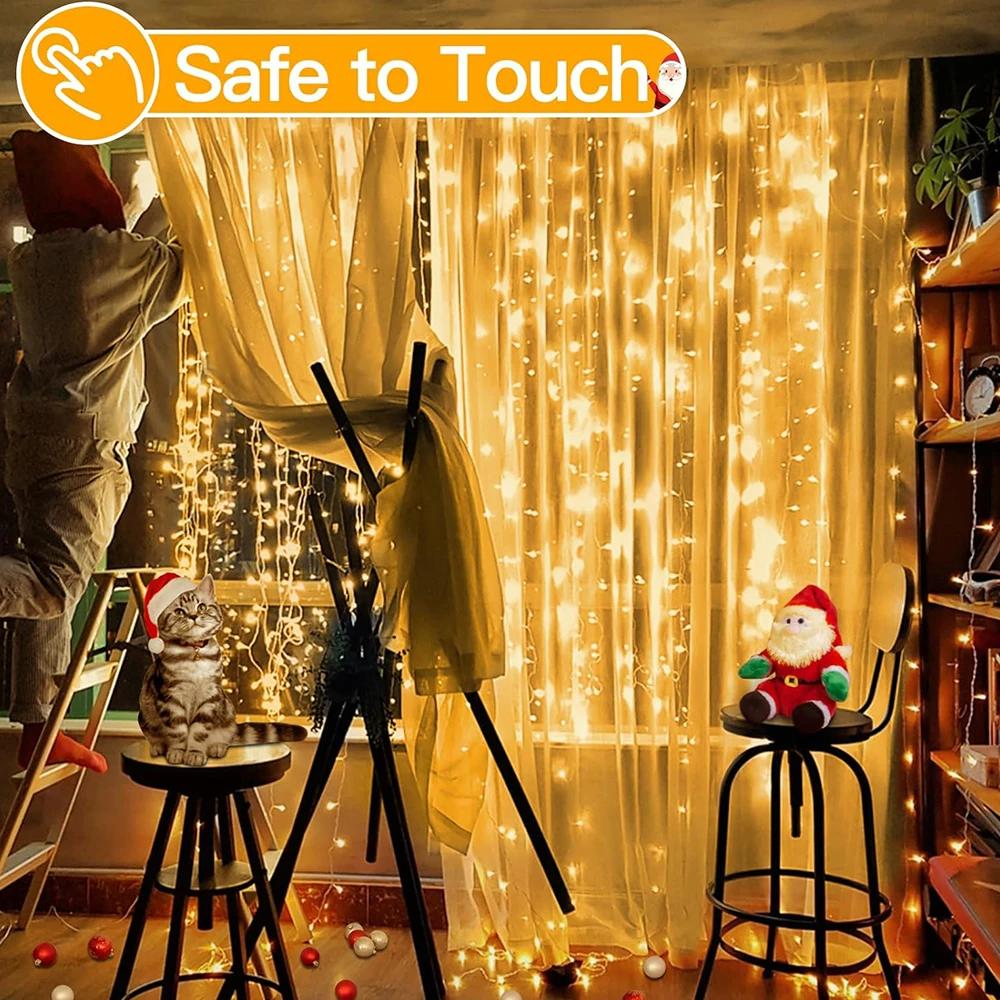 9x3/12x2m Christmas Lights Garland LED Curtain Icicle String Light Fairy Wedding Lighting Decoration Home Windows Party Garden
