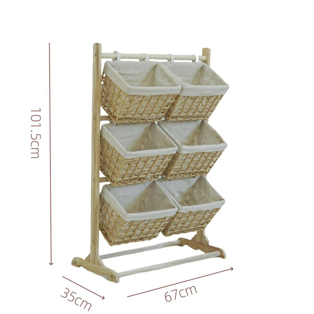 Woven Multi-Layer Snack & Sundries Storage Rack for Living Room