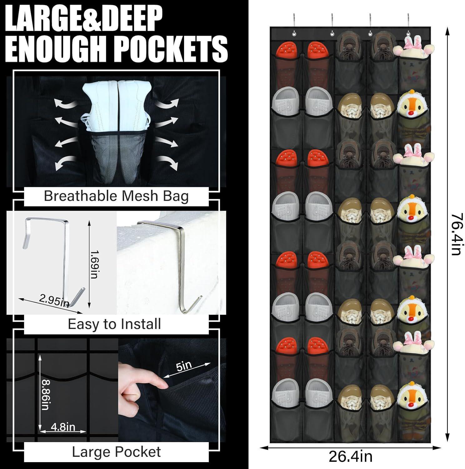 

Подвесной органайзер для хранения обуви с 24 отделениями и многослойными карманами