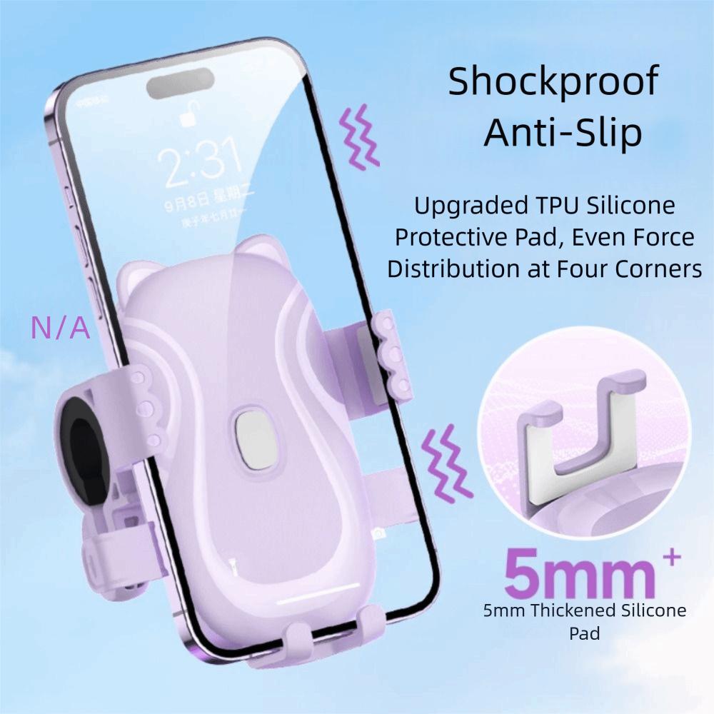 Anti-shake Bicycle Phone Holder 360° Rotatable Adjustable Electric Bike Phone Bracket Stable Non-slip Scooter Phone Clip Cycling