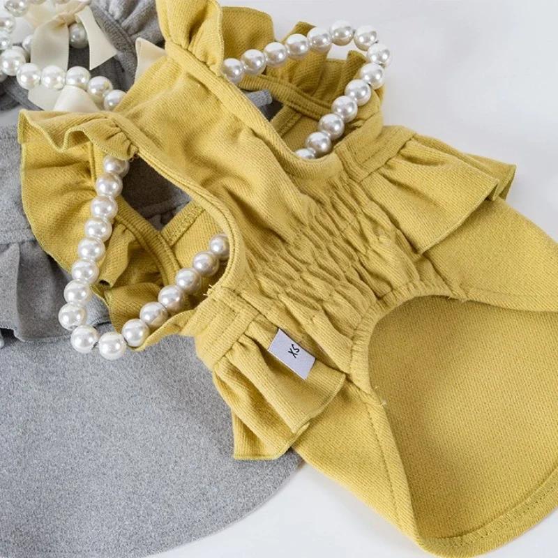 Small Dog Dress Puppy Chihuahua Yorkshire Clothes Pomeranian Poodle Bichon Schnauzer Princess Costume Skirt Winter Pet Clothing