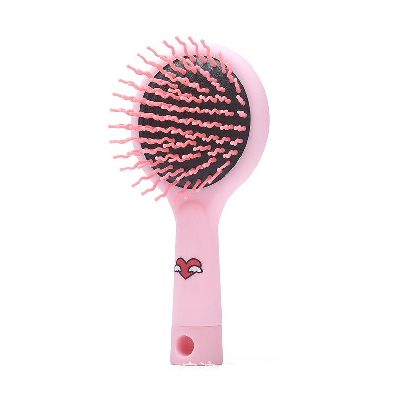 Cute Cartoon Air Cushion Comb for Girls and Teens: Portable Hairbrush with Mirror and Massage Feature.