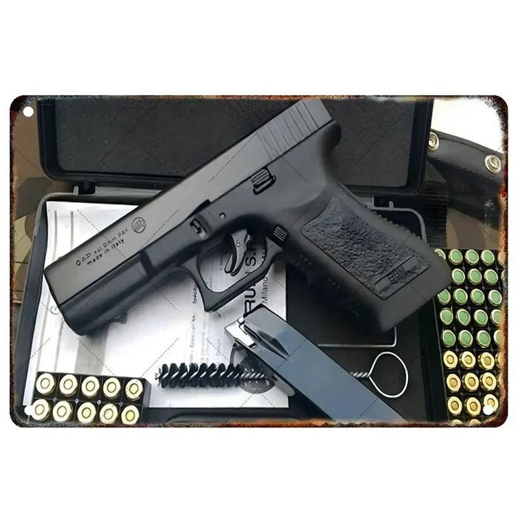 Exquisitely Designed Pistol Metal Signs: Embodying Military Sophistication, These Are the Ideal Wall Decor for Man Caves