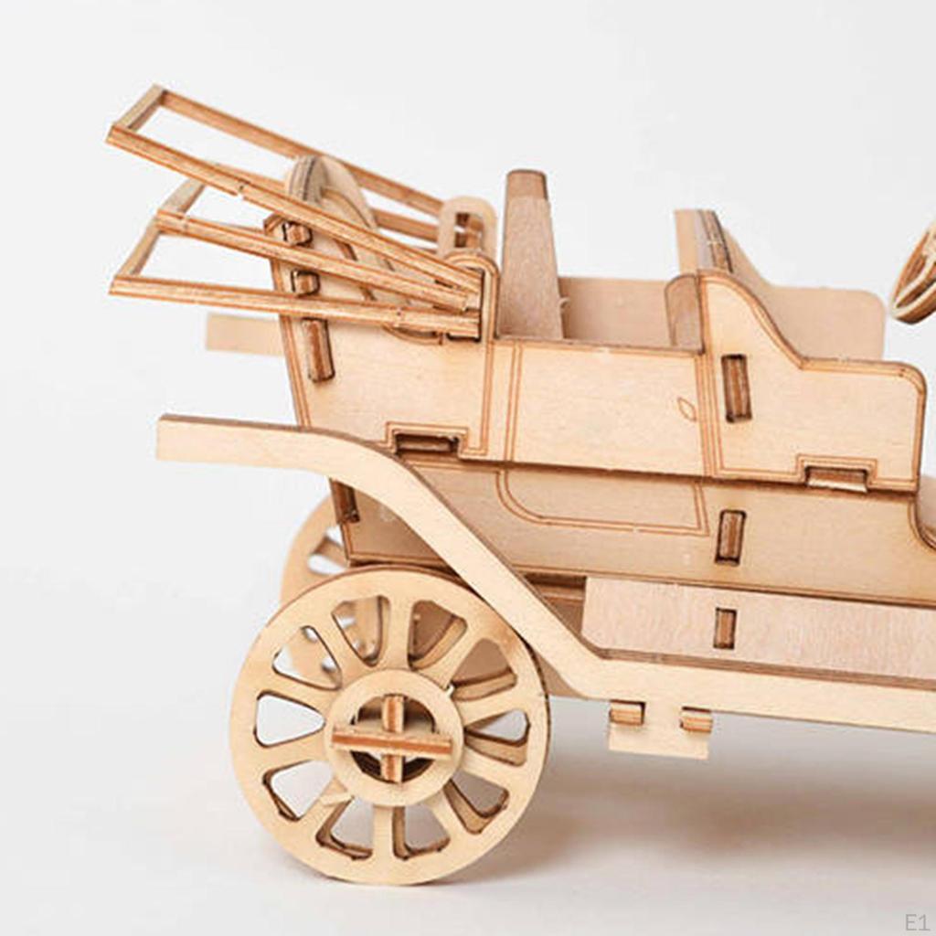 Puzzle de mașină clasică din lemn 3D, obiecte de colecție, model mecanic din lemn de epocă pentru cameră
