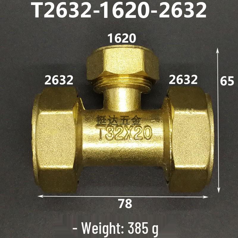 Aluminium-Kunststoffrohr Kupfer T-Stück Fitting: Reduziergewindegrößen 1216, 1418, 1620, 2025, 2632, 4, 6 Punkte.