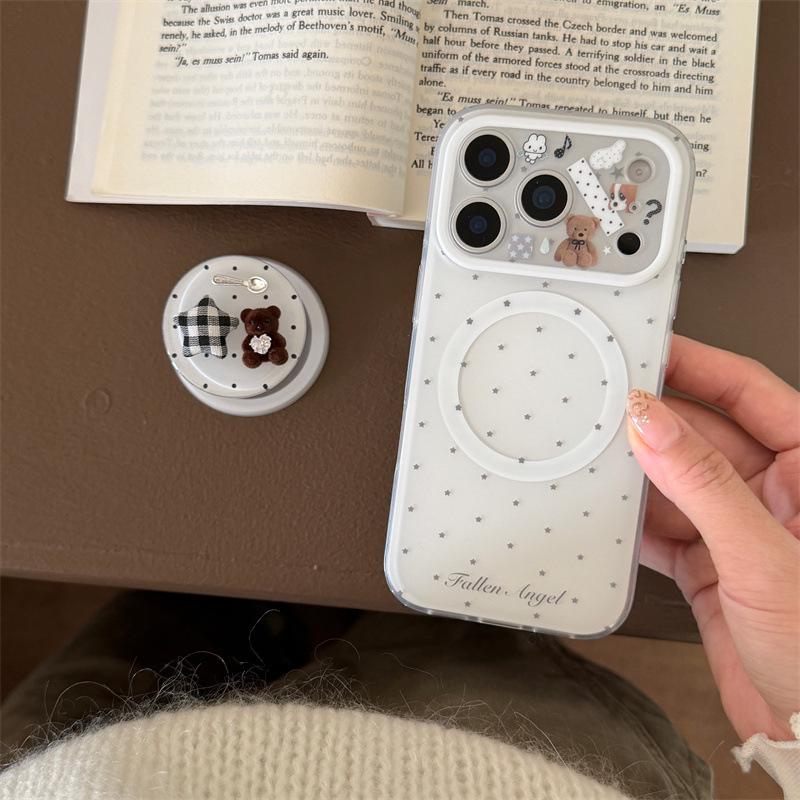 Magnetic Stand Phone Case for Apple 17 Pro Max, 16 Pro, 15 Pro, 14 Pro - Little Bear Design