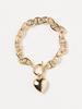 Ray BEAMS Marine Chain Mantle Heart Bracelet, Women's, Gold Free
