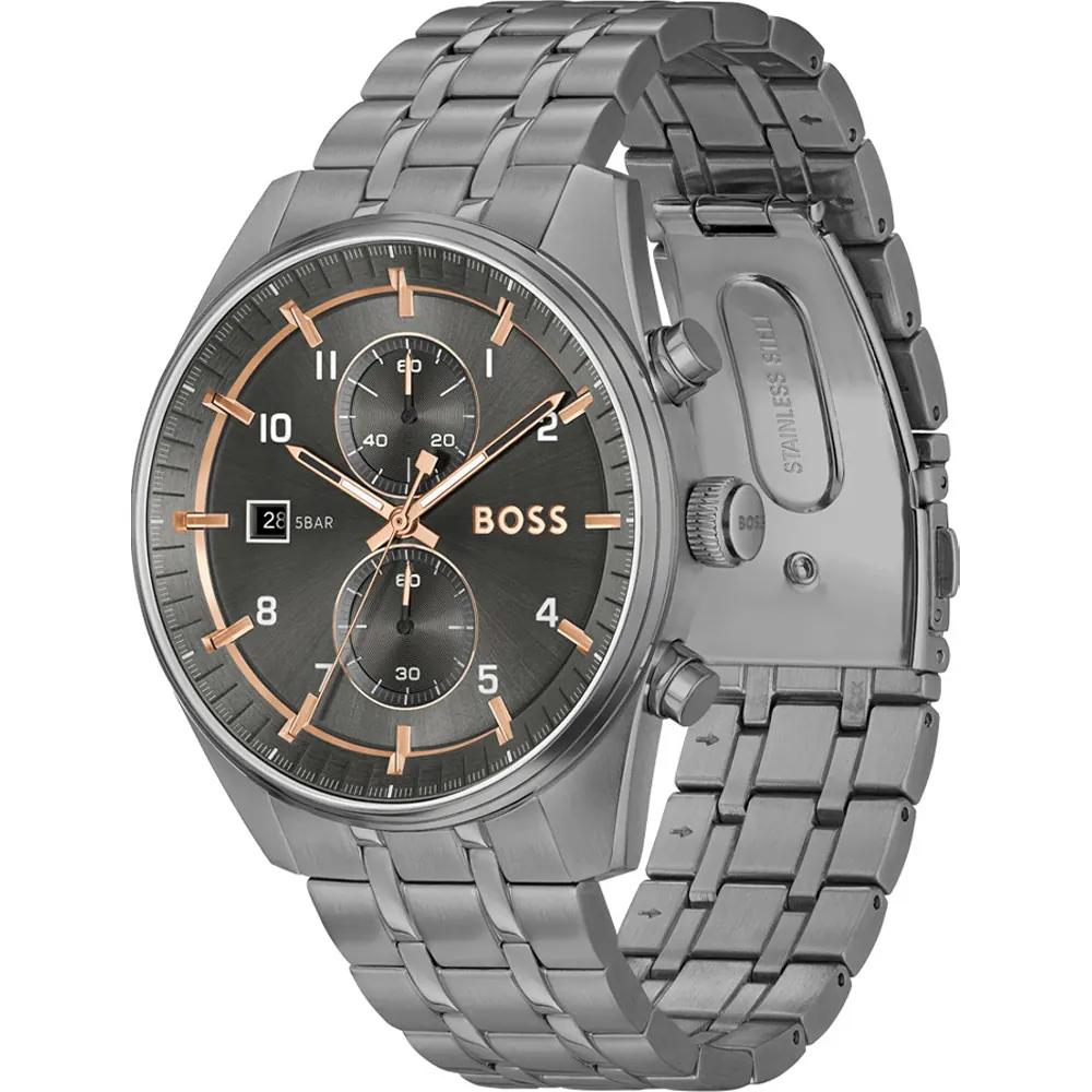 BOSS Orologio da uomo al quarzo Skytraveller Acciaio Inossidabile Grigio Grigio 1514153