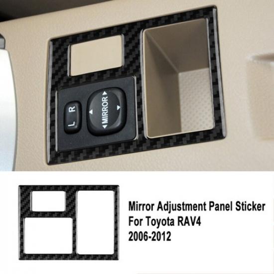 Carbon Fiber Car Interior Rearview Switch Cover Trim For Toyota RAV4 2006-2012