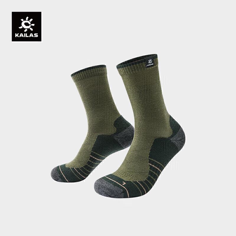 KAILAS Men s Mid-Cut Hiking Socks M глубоко мох зеленого