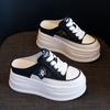 7CM mesh thick-soled bag head half slippers women's 2026 spring and summer versatile height-increasing muffin dad shoes