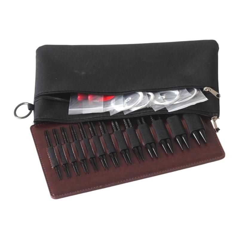 

13 пар съемных алюминиевых круговых спиц с чехлом, эргономичные ручки для вязания пряжи, рукоделие 3,0 мм-10 мм 1