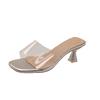 Summer Women Pumps Sandals PVC Jelly Slippers Open Toe High Heels Women Transparent Perspex Slippers Shoes Heel Clear Sandals