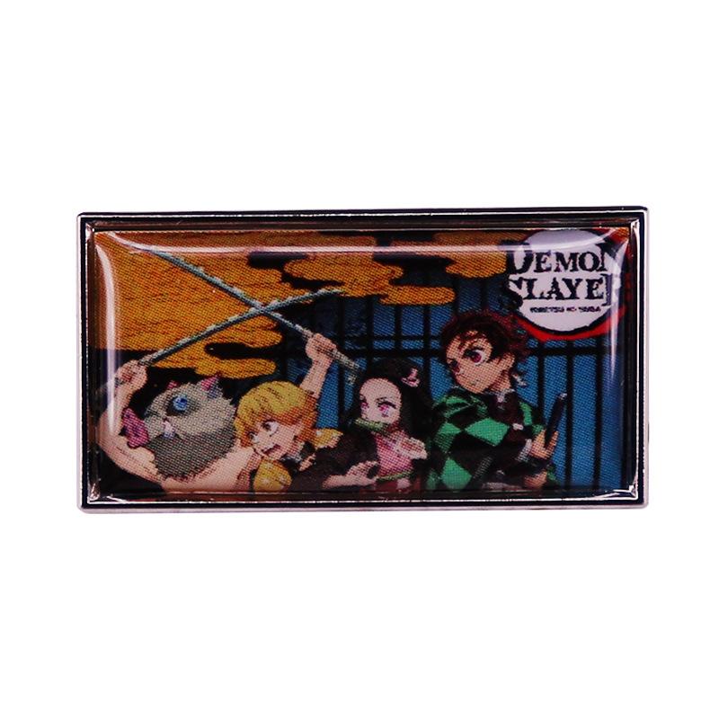 Demon Slayer Anime Lapel Pins Backpack Jeans Enamel Brooch Pin Women Fashion Jewelry Gifts Cartoon Badges
