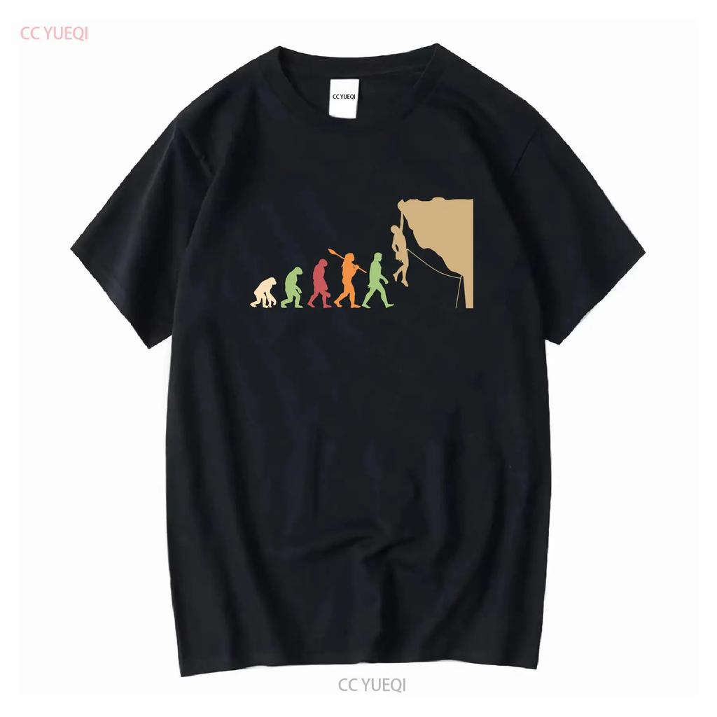 Climbing Evolution Funny T Shirt For Climber Bolder Boulder Mountain C Vintage Washed Versatile Unisex Streetwear Comfortable
