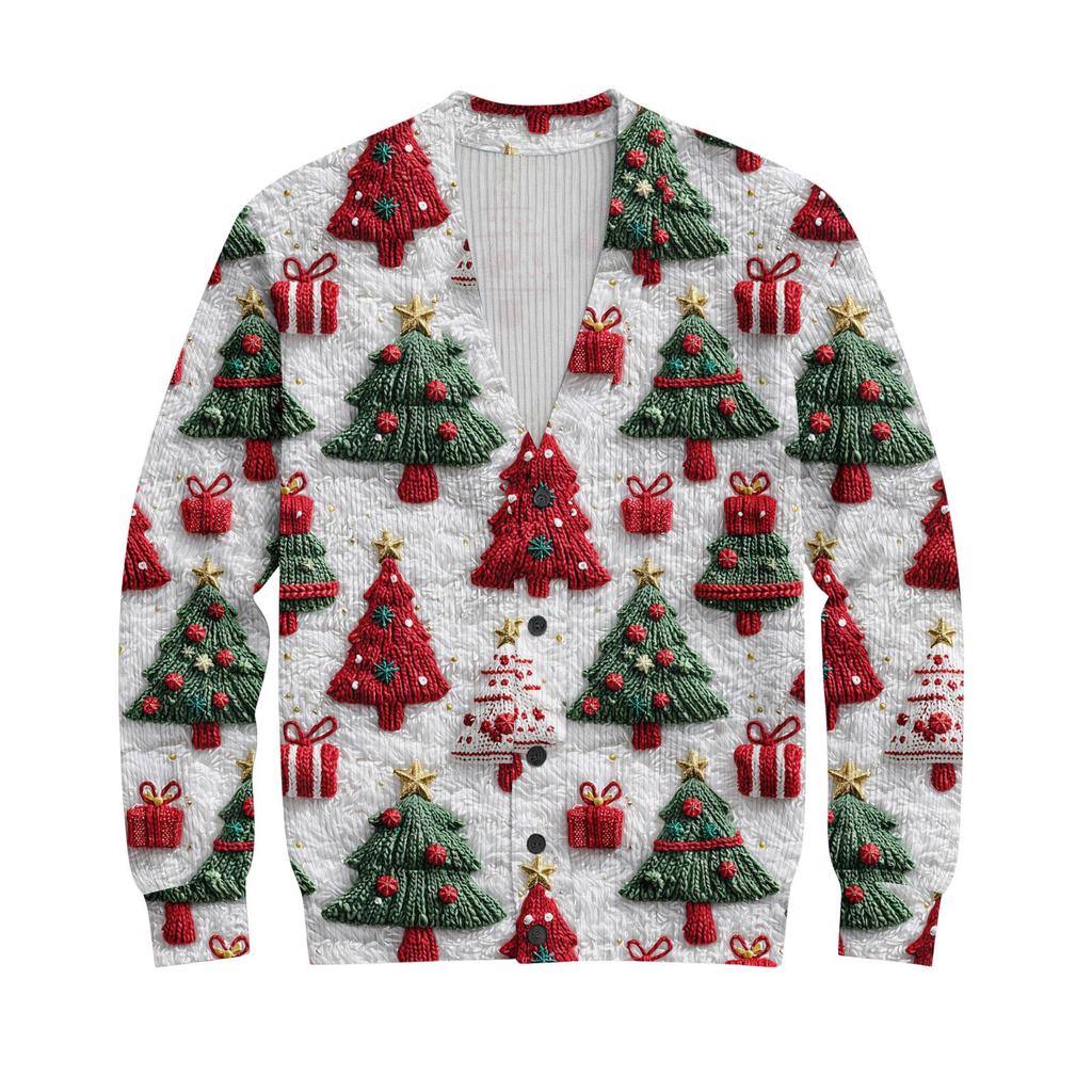 Ribbad långärmad kofta för män