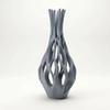 Jarrón decorativo gris calado para flores, elegante efecto telaraña