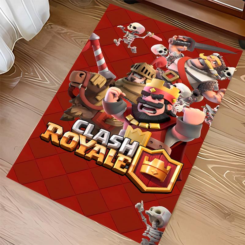 1pc Clash Royale Print Area Rug - Soft, Washable Non-Slip Indoor Mat for Office Chairs, Living Room, Home Office Decorative Rug