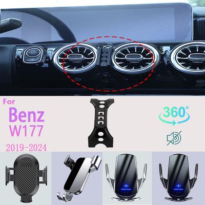 Car Phone Holder For Benz A200 A180 W177 2019 2020-2024 Mobile Phone Support Car Mounts Wireless Charging Car Accessories