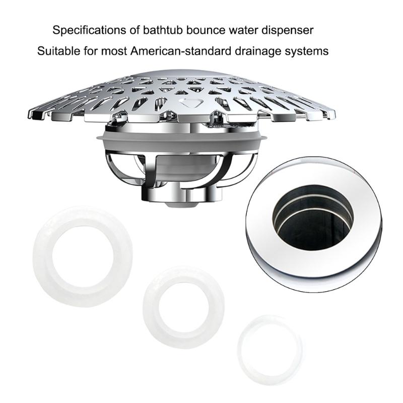 Quick Releases Bathtubs Drain Covers With Detachable Hair Trap Press Type Stoppers for 1.5 To 1.97Inch Drain Use