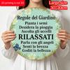 2D Vlakke Decoratieve Aluminium Plaquettes en Ornamenten Bord, Rond Metalen Bord met Italiaanse Tuinier Ontspanningscitaat, Rustiek Verweerd Bloemen Wanddecoratie
