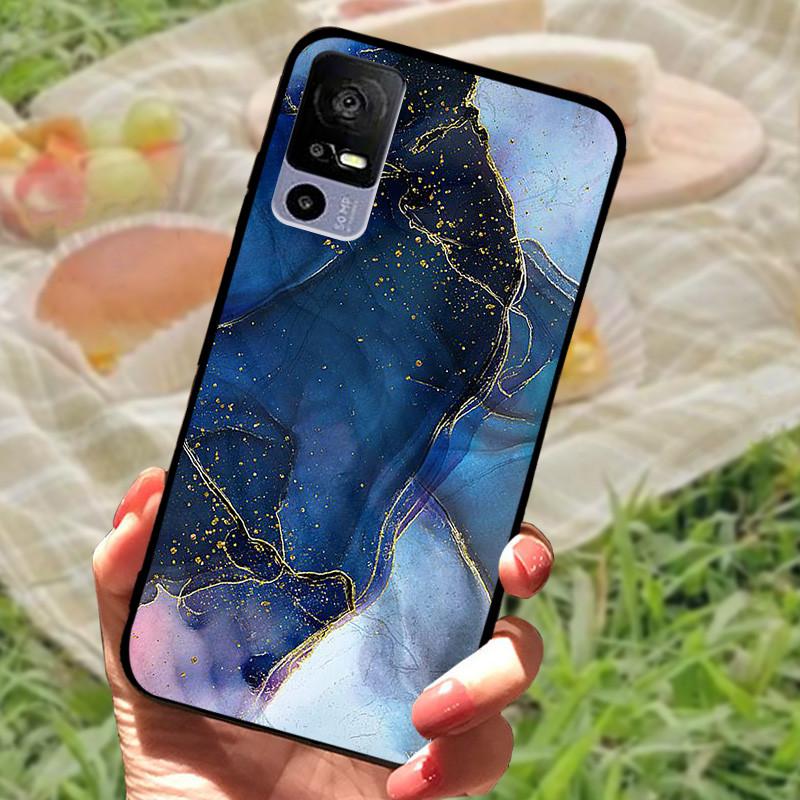 For TCL 40R Case TPU Soft Silicone Marble Phone Cover Case for TCL 405 406 408 403 TCL40R Shockproof Funda Love T771K Bumper