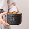 Ceramic Marble Stewed Pot Water-proof Stewed Pot with Cover Ceramic Steamed Egg Bowl Egg Soup Stewed Pot with Wood Grain Cover