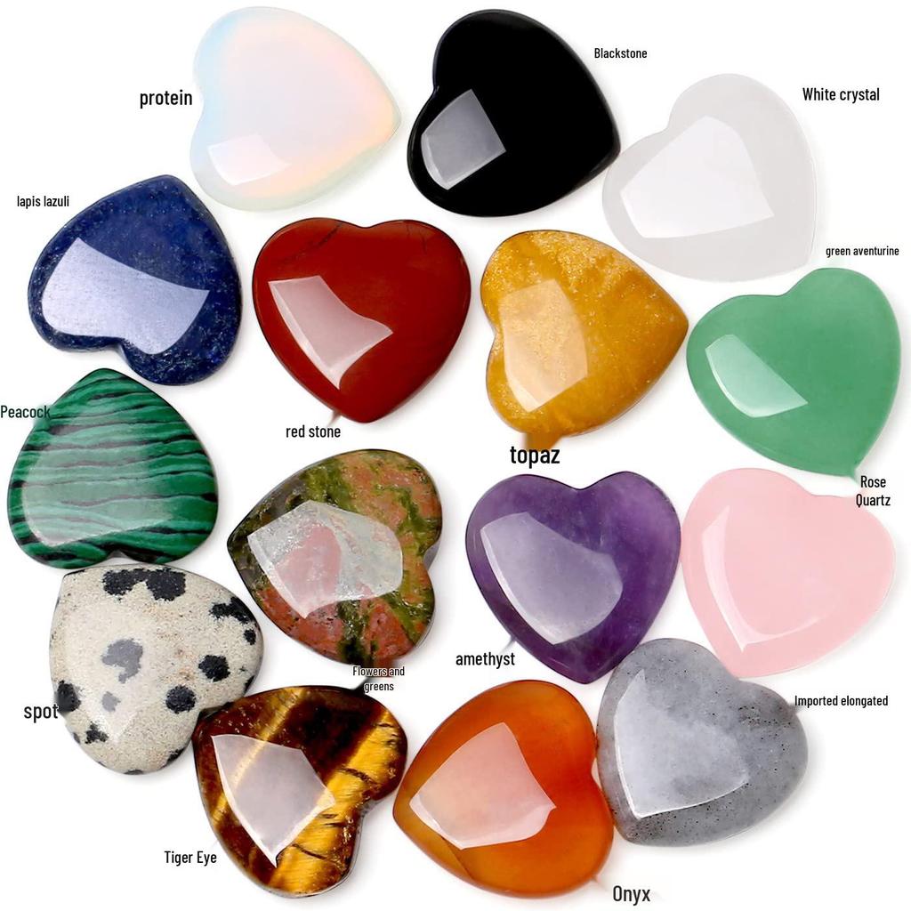 Hot Seller Valentine's Heart Stone Crystal Gemstone Craft (2cm)