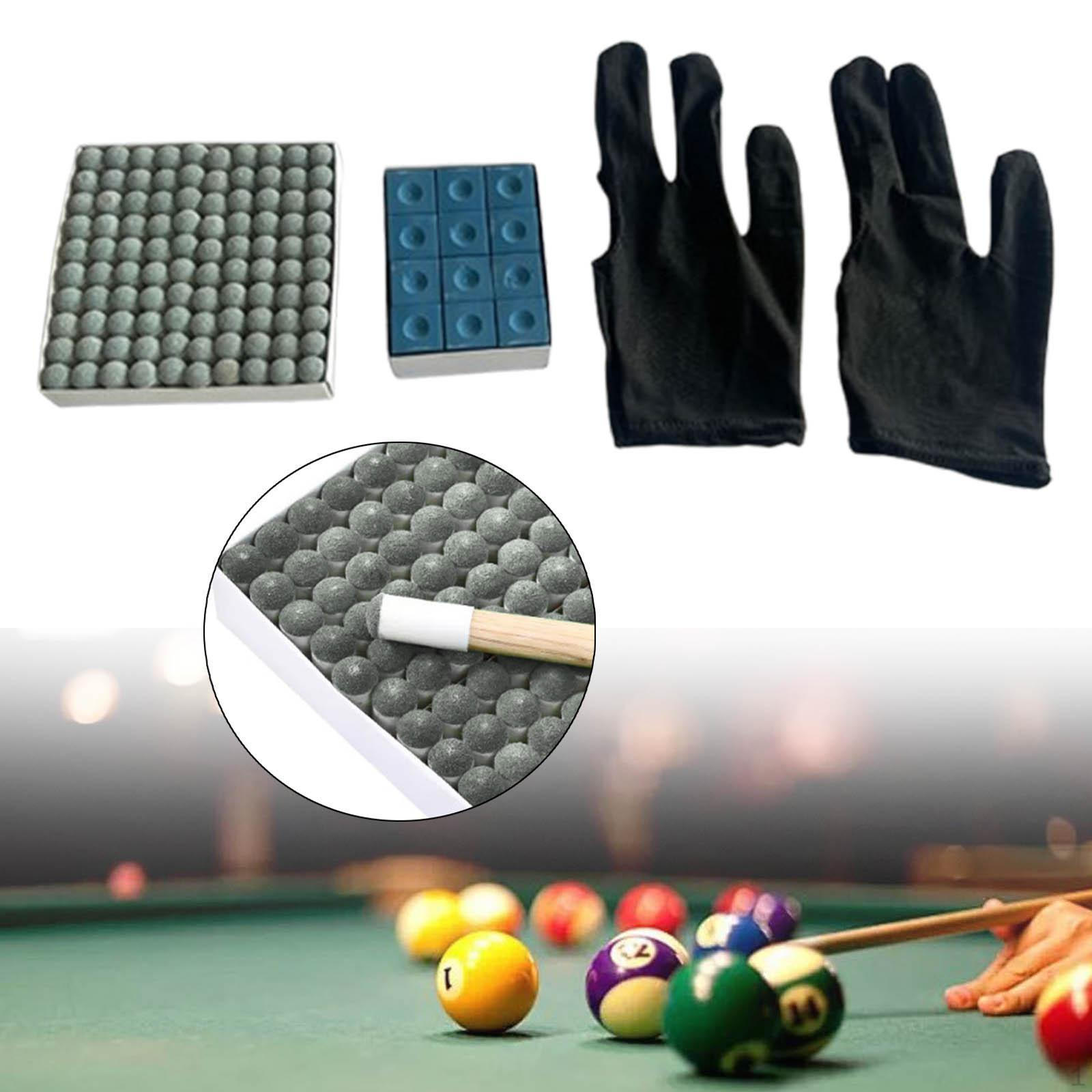 

Набор из 100 сменных бильярдных насадок с мелом и чехлом для игроков с кием серый