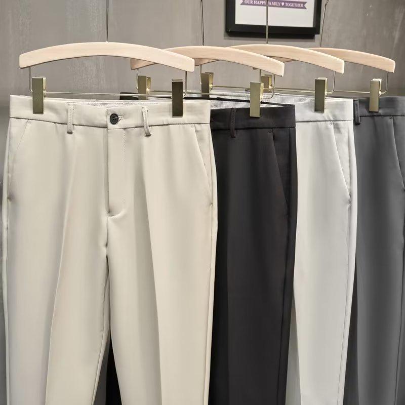 Men's Slim Fit Nine-Point Trousers - Korean Fashion Trend for Summer