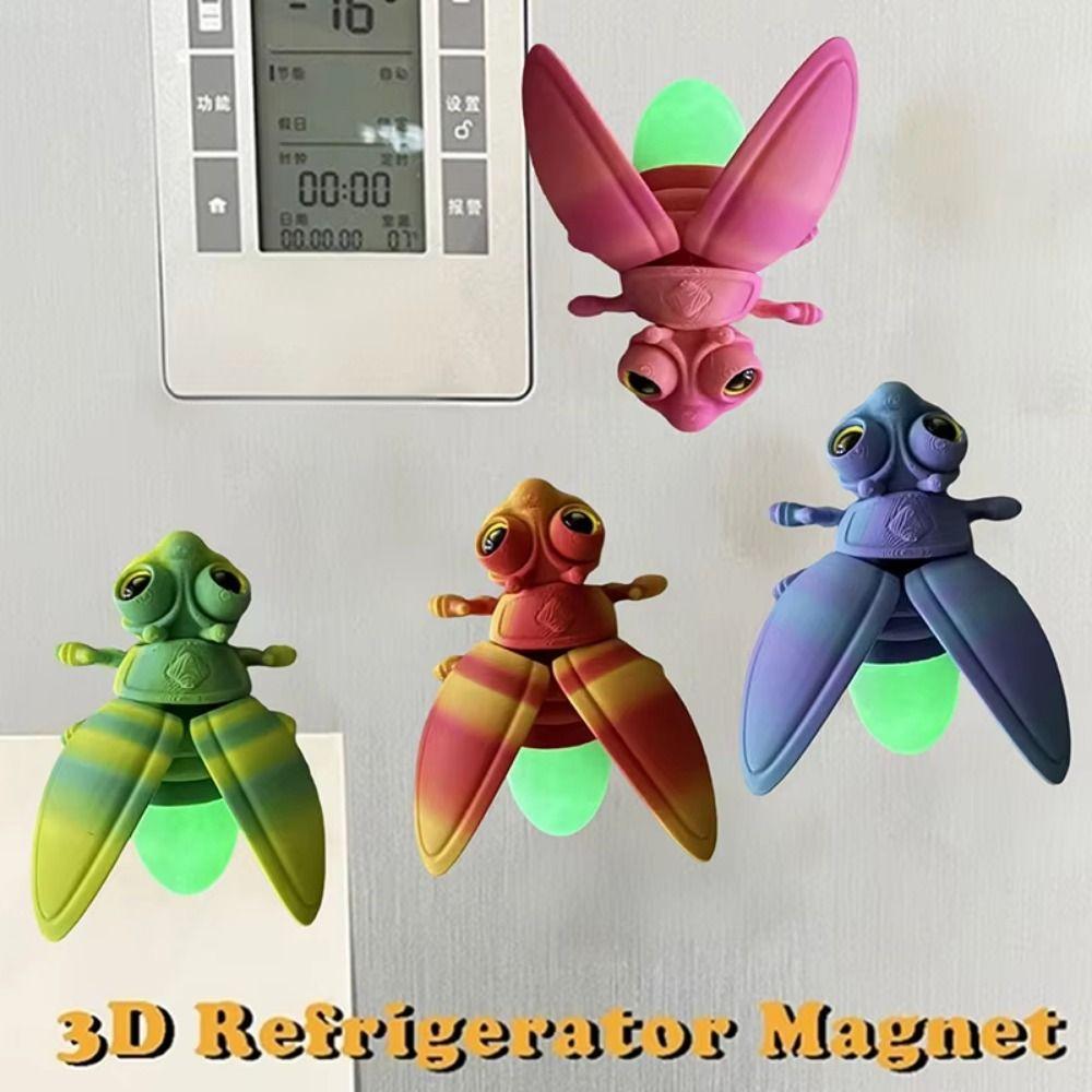 Creative 3D Printed Luminous Firefly Figurines Cute Glowing Tail 3D Printed Firefly Model Artificial Handmade