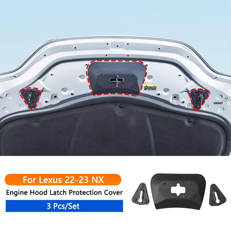 QHCP Car Engine Lock Buckle Cover Protective Engine Hood Latch Trims ABS Fits For Lexus RX350H + NX 260H - Accessory