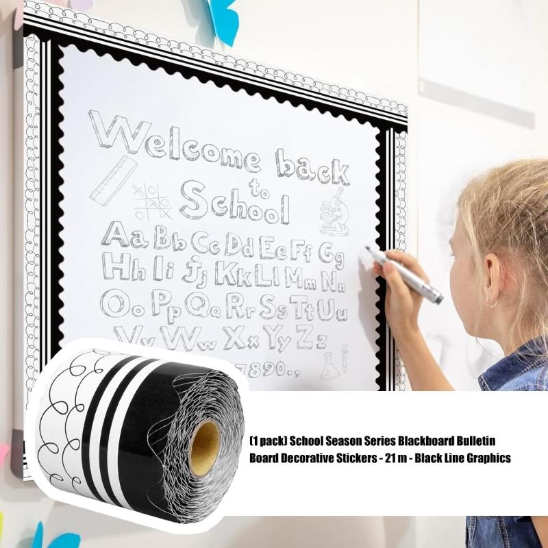 Musical Notes Bulletin Border Trim Scalloped Border Trim Black Waves Classroom Borders Border Sticker School Supplies