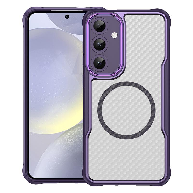 

Samsung Galaxy S24 Plus Case, Magnetic Carbon Fiber Transparent Phone Case Cover for Samsung Galaxy S24 Plus фіолетовий
