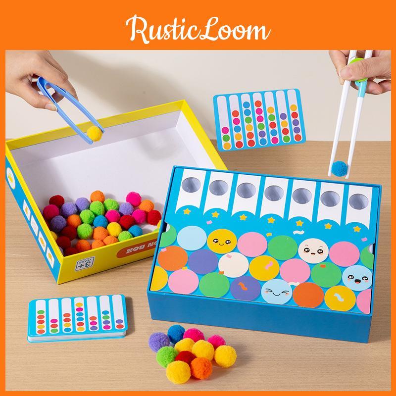 Childrens Educational Color Matching Clamp Balls Game With Paper Material For Parentchild Interactive Play