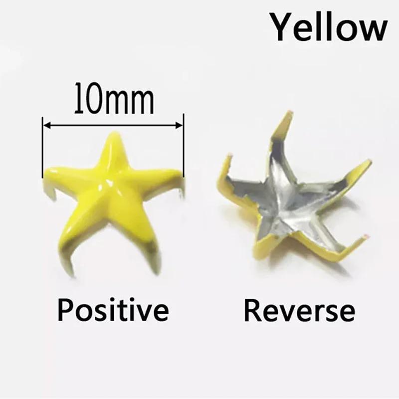 Star Rivets 7mm 10mm 15mm 20mm Gold Silver Buttons DIY Scrapbooking Embellishment Handmade Shoes Bags Fastener Brads Decors
