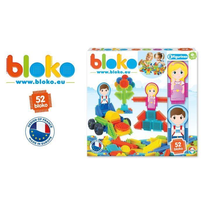 Jeu d'assemblage - BLOKO - Coffret de 50 BLOKO et 2 figurines Family - Dès 12 mois - Fabriqué en Europe