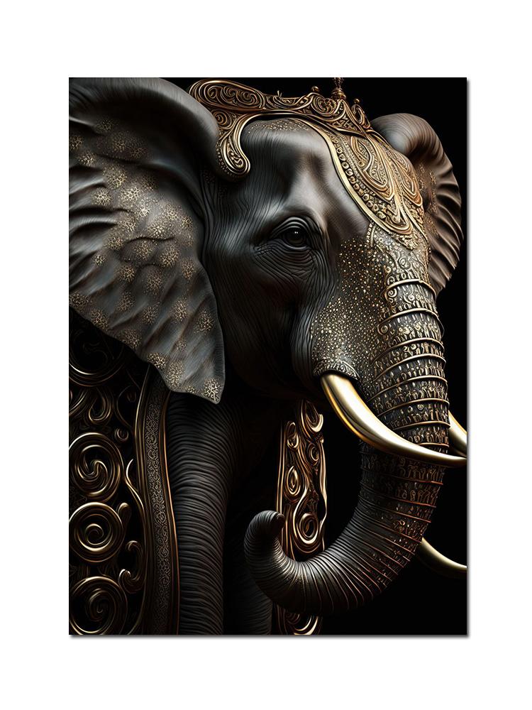 Schwarz und Gold König Tiere Affe Biene Schlange Skorpion Löwe Leinwand Malerei Krone Poster Druck für Wohnzimmer Dekoration