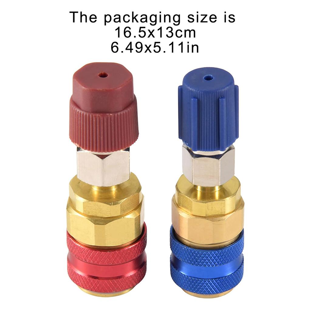 R134A Adapter Set Cooling Systems Maintenance Kits High and Low Pressure Quick Coupling Adapters Set Copper Texture