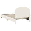 Children s Bed Frame with Headboard Cream 80 x 200 cm Boucle
